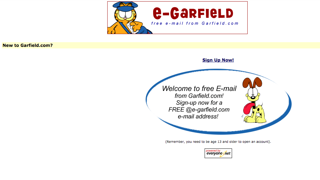 The Original Gmail Was Garfield Mail