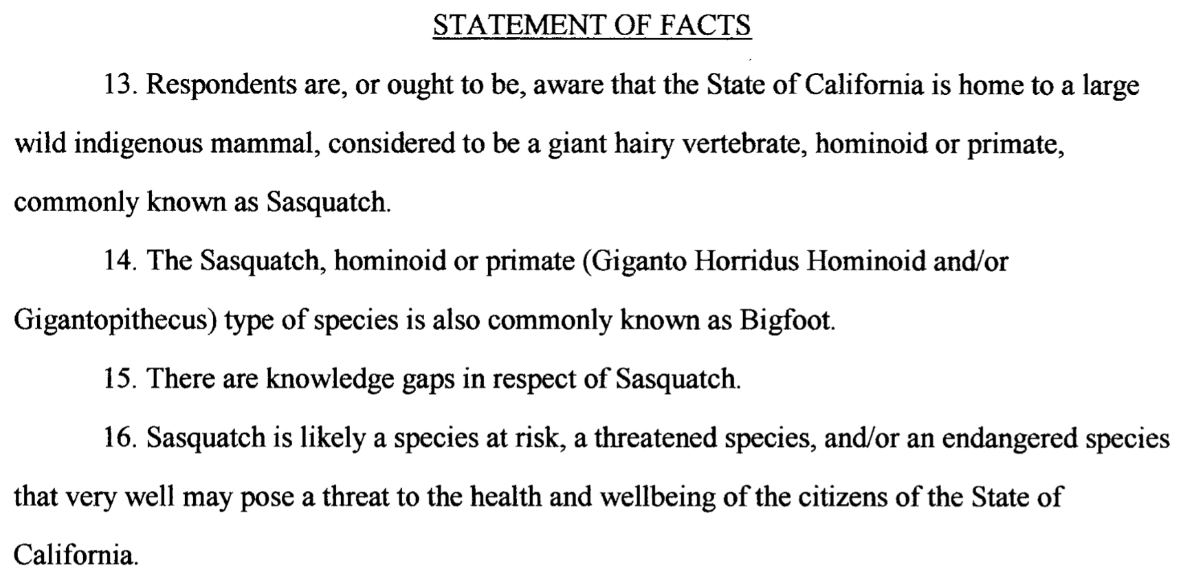 The Bigfoot Lawsuit Against California Actually Makes Some Really Good Points