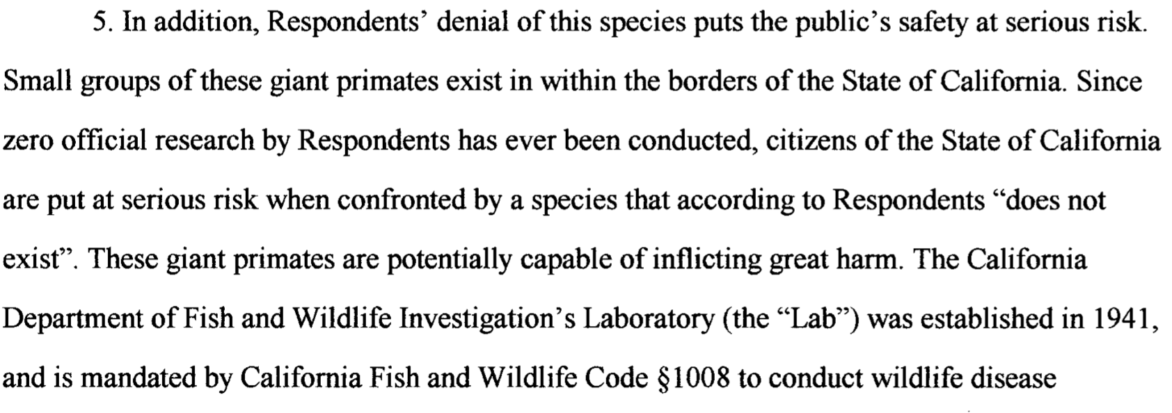 The Bigfoot Lawsuit Against California Actually Makes Some Really Good Points