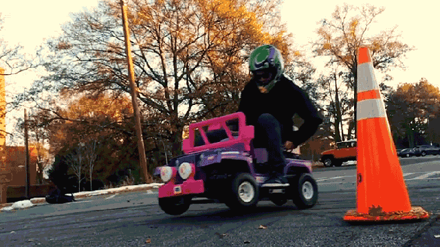 An Engine From A Log Splitter Turned This Power Wheels Barbie Jeep Into A Drifting Machine