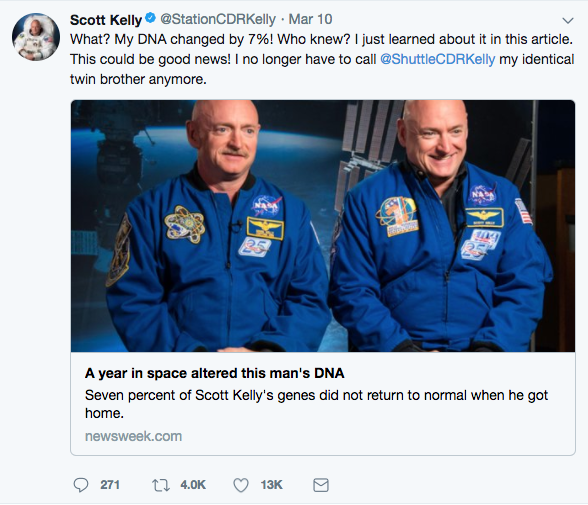 Astronaut Scott Kelly’s DNA Did Not ‘Change In Space’ The Way You Think