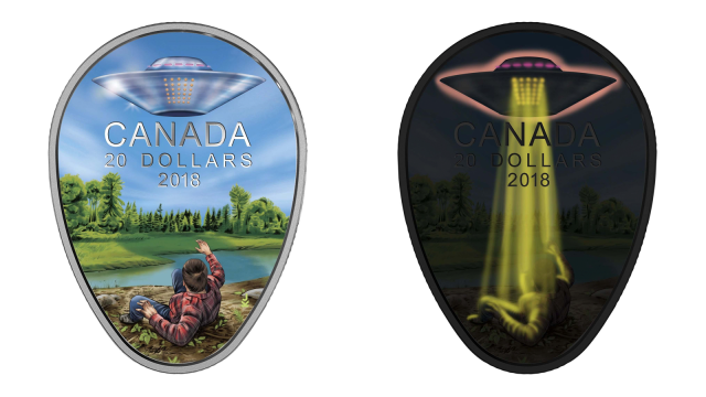 1967 UFO Encounter Immortalised As Trippy-Arse, Glow-in-the-Dark Coin By Canadian Mint