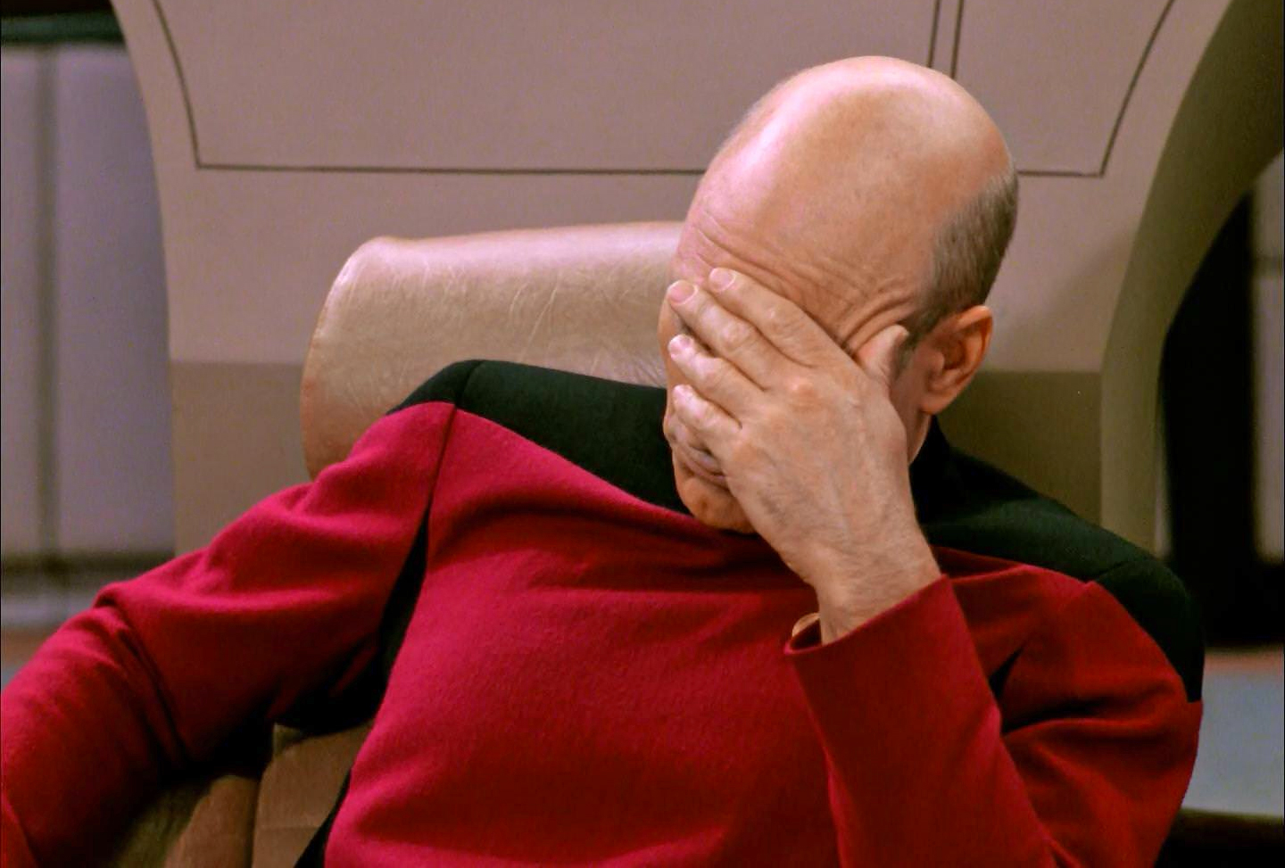Losing An Arm Really Gives This Captain Picard Bust Something To Facepalm About