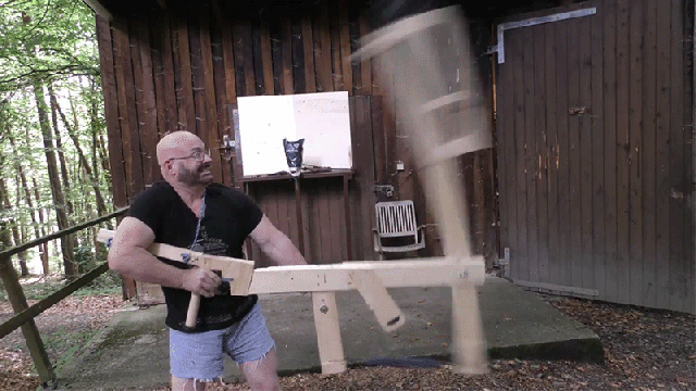 Firing This Saw Blade-Launching Handheld Catapult Looks More Terrifying Than Getting Hit By It