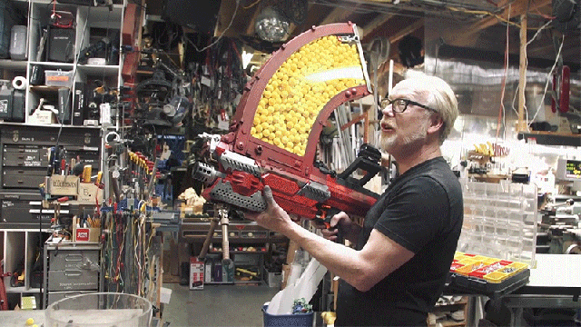 Watch Adam Savage Upgrade A Nerf Blaster So It Can Fire 1000 Shots Without Reloading