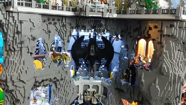 The Level Of Detail In This 1.8 Metre Tall, 100,000-Piece LEGO Batcave Is Staggering