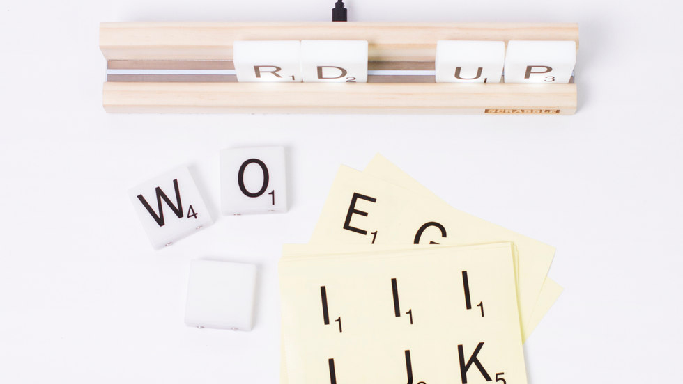You Can Rearrange The Letters And Spell Out Any Message On This Scrabble Tile Rack Lamp