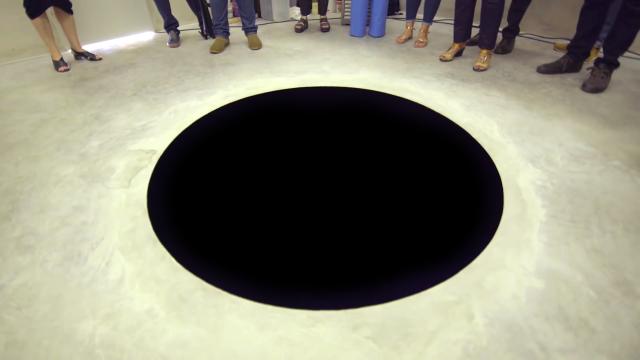 Museum Visitor Falls Into Giant Hole That Looks Like A Cartoonish Painting On The Floor