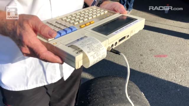 This Ancient Laptop/Printer Is How You Recorded Race Car Data In 1990
