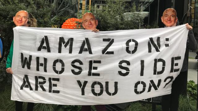 Dozens Of Jeff Bezoses Protest Amazon’s Continued Relationship With ICE