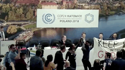 Protestors Shout Down US Pro-Fossil Fuel Event At International Climate Talks In Poland