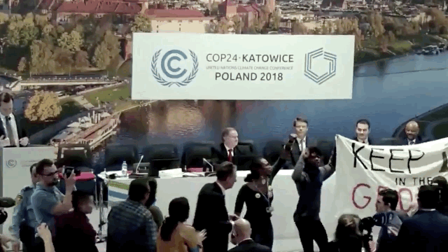 Protestors Shout Down US Pro-Fossil Fuel Event At International Climate Talks In Poland