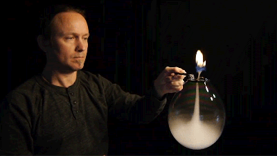 Watch This Guy Blow An Upside-Down, Fire-Spewing Smoke Tornado Inside A Bubble