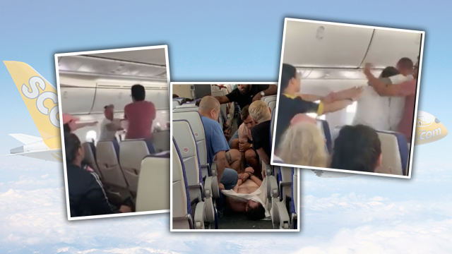 Holy Crap Check Out This Guy Going Berserk On An Airline Flight From Australia To Singapore