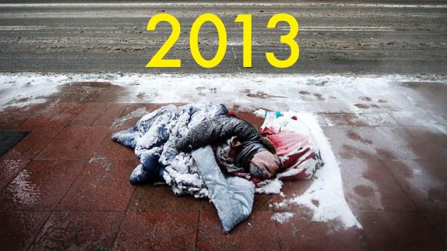 This Viral Photo Of A Homeless Person Freezing On The Street Is Actually From 2013
