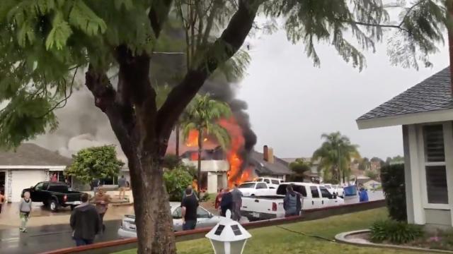 Small Plane Crashes In California’s Yorba Linda, Setting Fire To Home