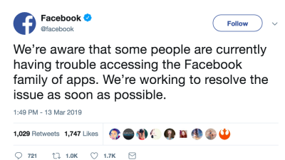 Relatable: Facebook’s ‘Family Of Apps’ Is Struggling Today