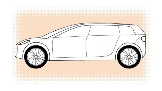 This Patent Sketch Of The Dyson Car Has Three Rows And A Lot Of Ride Height