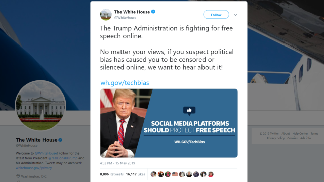 Trump Admin Creates Web Portal For Supporters To Complain About Getting Banned On Social Media
