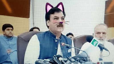 Accidental Kitty Cat Filter Undermines Pakistani Minister’s Serious Livestream
