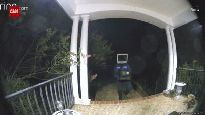 Nothing To See Here, Just Someone Or Something With A TV For A Head Leaving TVs On Porches At Night