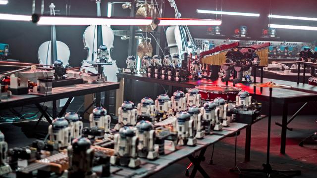 Watch A Giant Army Of Lego Droids Play The Star Wars Theme On Real Instruments
