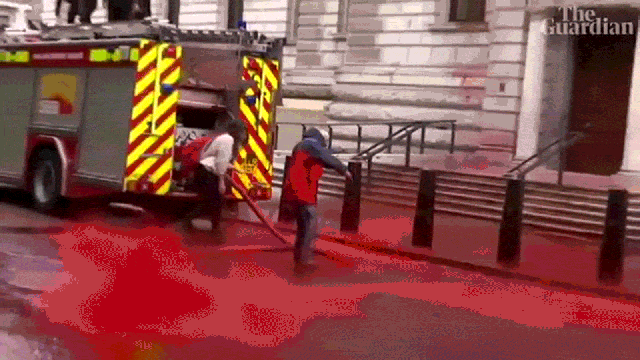 Blood Fountain Erupts Uncontrollably During Climate Change Protest