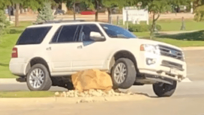 Evil Boulder Menace Somehow Manages To Take Out A Fistful Of SUVs