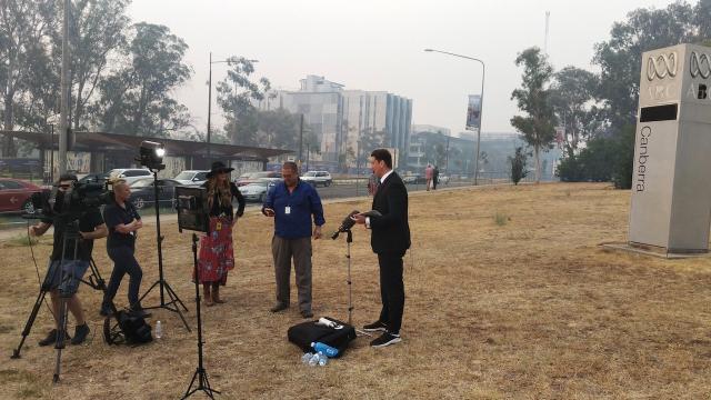 Australian Journalists Forced To Broadcast Outside After Bushfire Smoke Triggers Fire Alarm Inside TV Studio