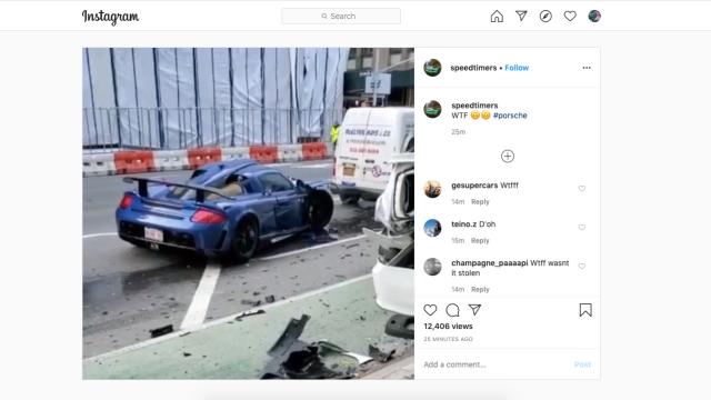 Guy Takes Pandemic Opportunity To Rip Through NYC Streets In A Gemballa, Immediately Crashes