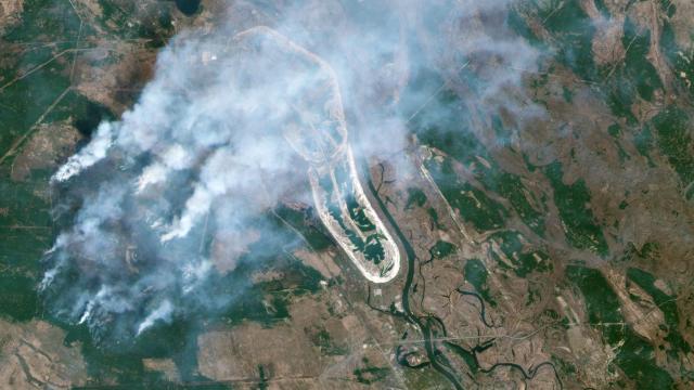 This Is What The Chernobyl Wildfires Look Like From Space