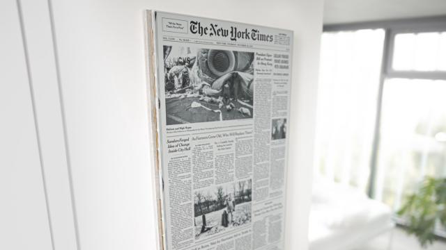 Giant E Ink Panel Turns Front Page Of The New York Times Into A Depressing Work Of Art Every Morning