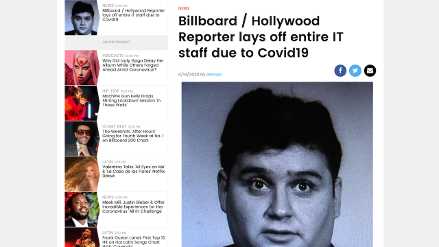 Workers At Hollywood Reporter And Billboard Vandalise Website After Getting Laid Off