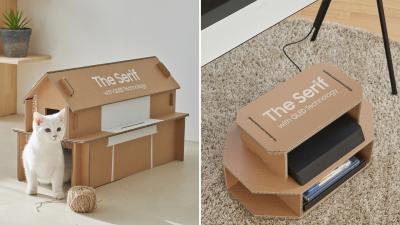 Samsung Redesigned Its TV Boxes To Be Easily Converted Into Cat Houses And Entertainment Centres