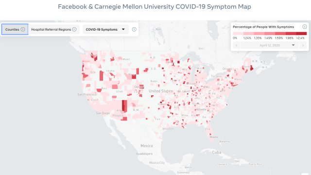 Carnegie Mellon And Facebook Have Turned Covid-19 Data Into An Interactive Map