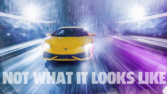 This Isn’t A Picture Of A Lamborghini Driving On A Track In The Rain