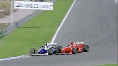 Here’s That Time When Michael Schumacher Rammed Jacques Villeneuve Off The Track