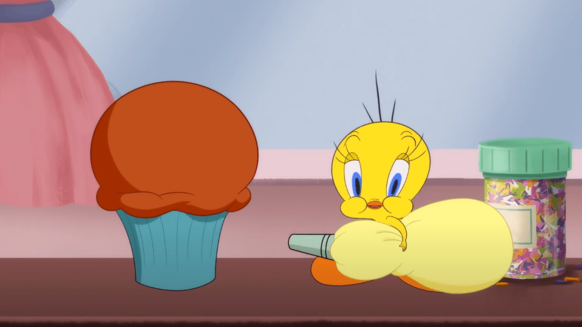 Tweety Bird, decorating cupcakes.  (Image: Warner Bros. )