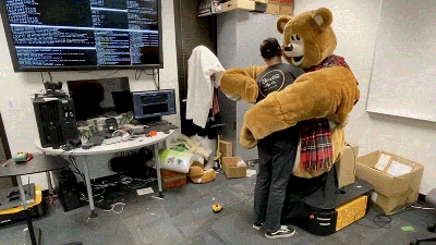 Half My Nightmares Start With This Giant Cyborg Teddy Bear Learning How to Hug