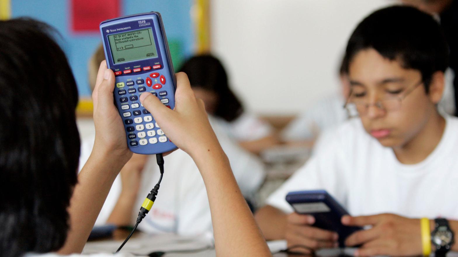 Look, I know that’s a TI-73, but options for wire photos of graphing calculators are limited, ok? (Photo: AP Images)