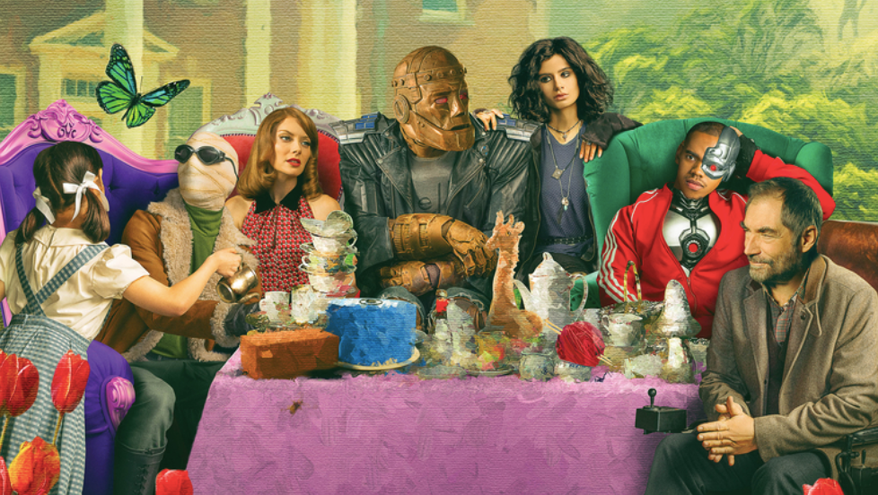 The Doom Patrol having a tea party. (Image: HBO Max)