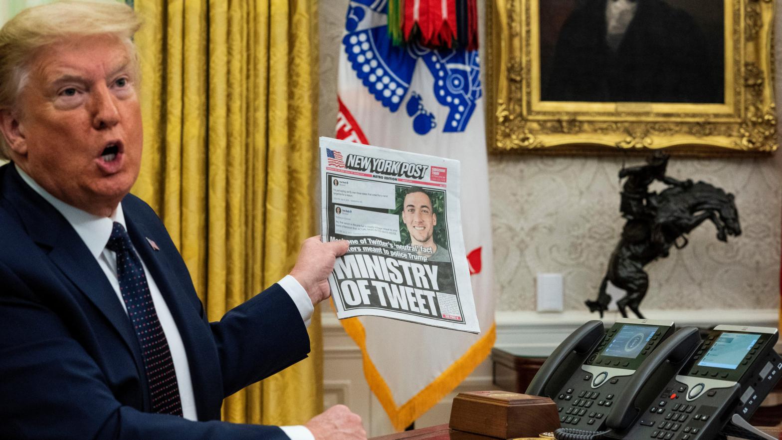 Trump in the Oval Office on May 28, 2020. (Photo: Doug Mills-Pool, Getty Images)