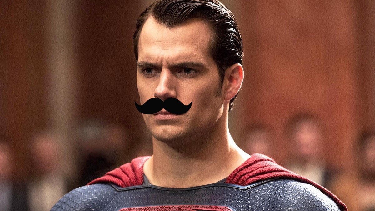 Henry Cavill (and mustache) as Superman.  (Image: Warner Bros.)