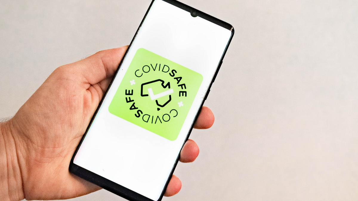 AUSTRALIA - 2020/04/27: In this photo illustration the COVIDSafe logo seen displayed on a smartphone. Australian government launches tracing app to control spread of Covid-19. (Photo Illustration by Florent Rols/SOPA Images/LightRocket via Getty Images)