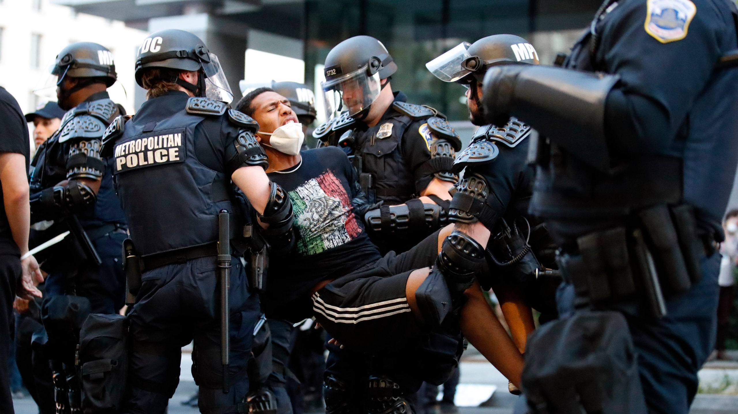 A demonstrator being taken into custody by police near the White House on June 1, 2020. (Photo: Alex Brandon, AP)