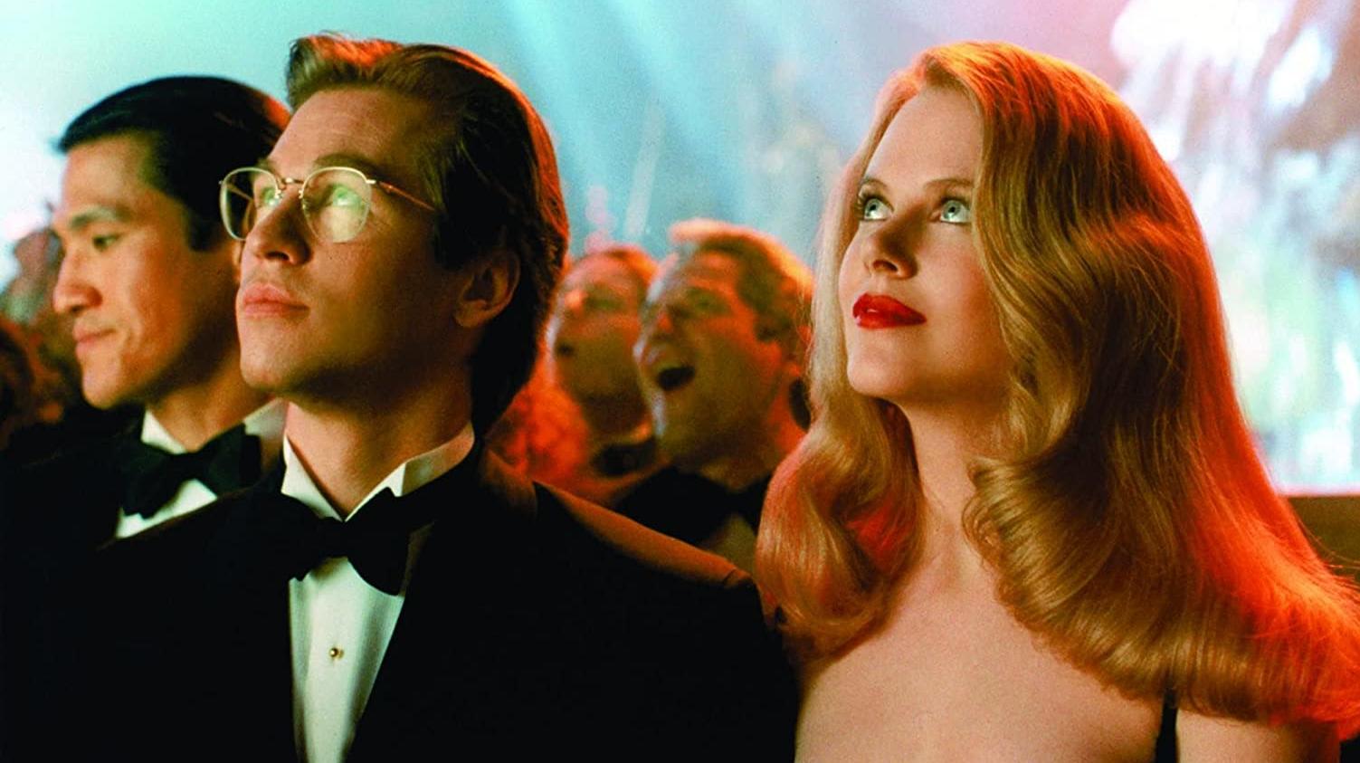 Nicole Kidman (with Val Kilmer) as Dr. Chase Meridian in Batman Forever. (Image: Warner Bros.)