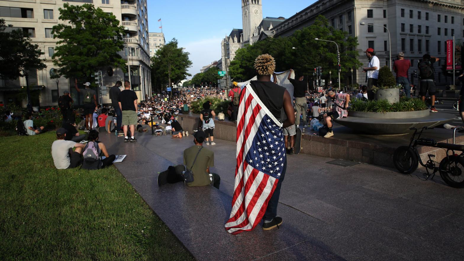 People attending a protest over the police killing of George Floyd on June 3, 2020 in Washington, DC (Photo: Getty Images)