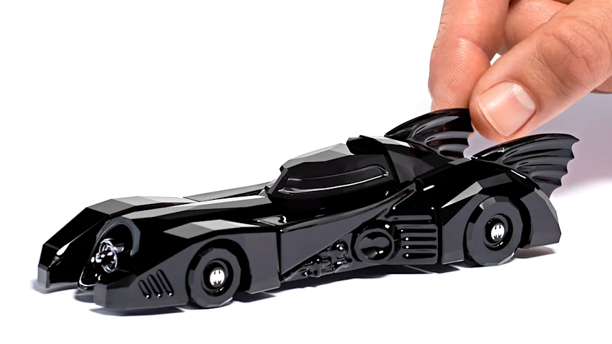 Although it's roughly the size of a Hot Wheels toy, you'll want to resist the urge to play with this Batmobile. (Photo: Swarovski)