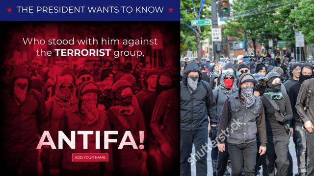 Trump Uses Stock Photo to Accuse Americans of Being Antifa ‘Terrorists’ on Facebook