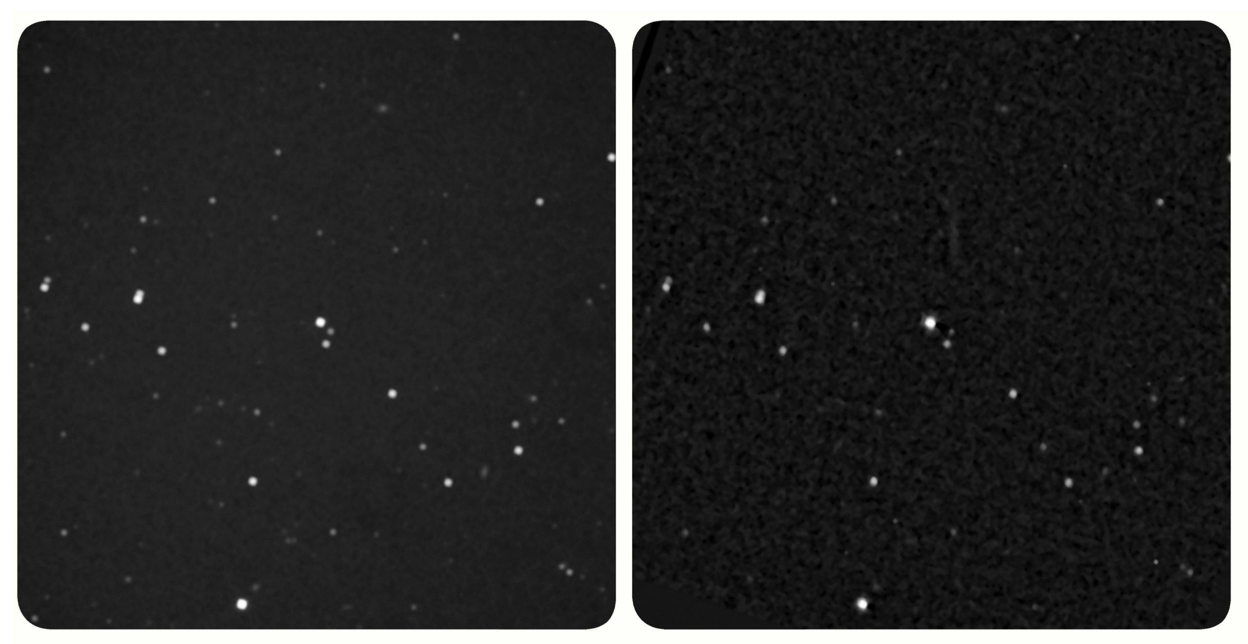 The parallax view of Wolf 359. The New Horizons image is on the left. (Image: NASA)